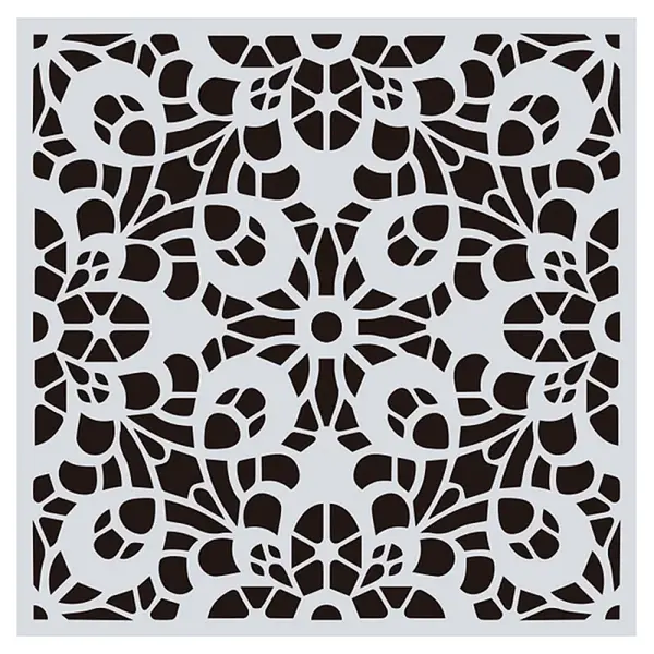 Flower Pattern Eco-Friendly PET Plastic Hollow Painting Silhouette Stencil