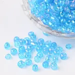 Transparent Rainbow Colours Round Glass Seed Beads