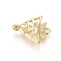 Brass Micro Pave Cubic Zirconia Links connectors