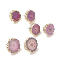 Natural Dyed Quartz Stud Earrings