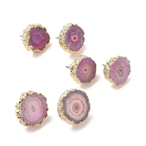 Natural Dyed Quartz Stud Earrings