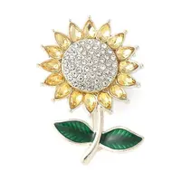 Sunflower Alloy Rhinestone Brooches for Backpack Clothes