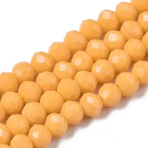 Opaque Solid Color Glass Beads Strands