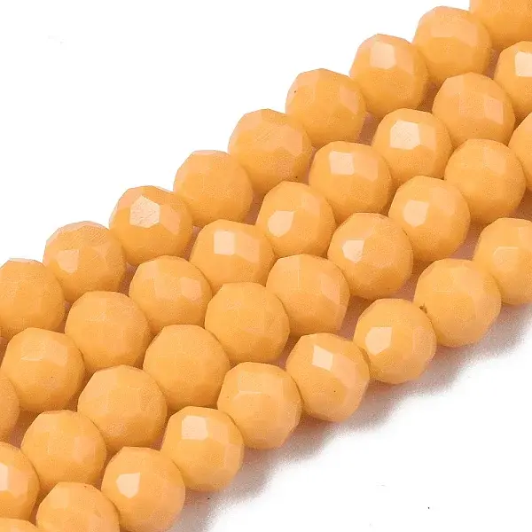 Opaque Solid Color Glass Beads Strands