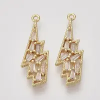Brass Micro Pave Cubic Zirconia Pendants