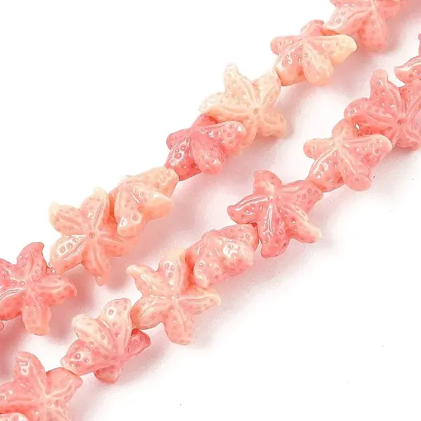 Synthetic Shell Dyed Beads Strands