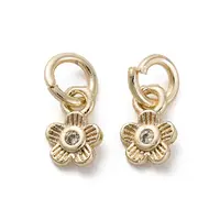 Brass Micro Pave Cubic Zirconia Charms