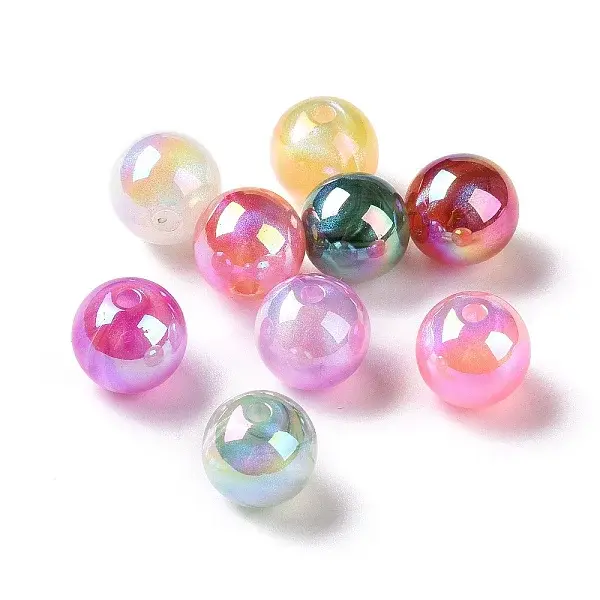 UV Plating Rainbow Iridescent Acrylic Beads