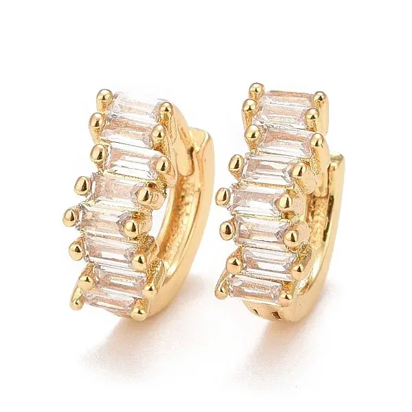 Cubic Zirconia Rectangle Hoop Earrings