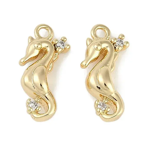 Brass Micro Pave Cubic Zirconia Charms