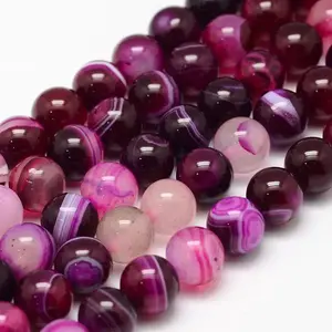Natural Striped Agate/Banded Agate Bead Strands