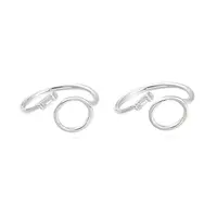 Brass Micro Pave Clear Cubic Zirconia Cuff Rings