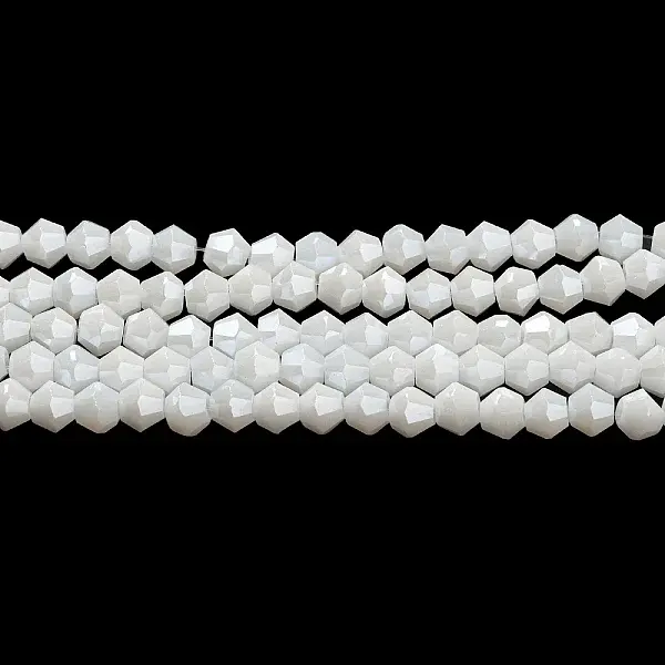 Opaque Solid Color Electroplate Glass Beads Strands