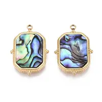 Natural Paua Shell Rectangle Pendants