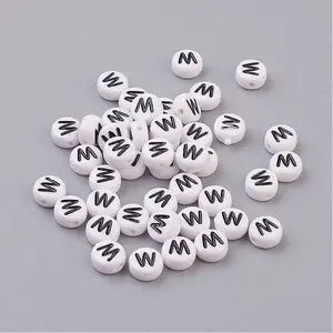 Acrylic Horizontal Hole Letter Beads