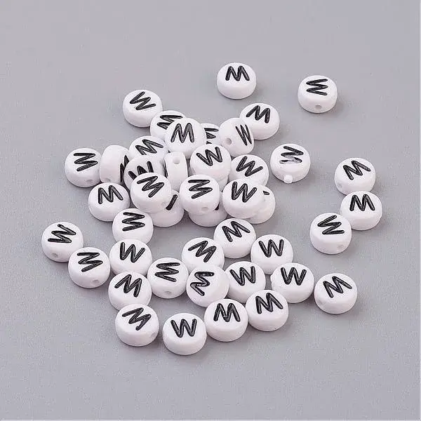 Acrylic Horizontal Hole Letter Beads