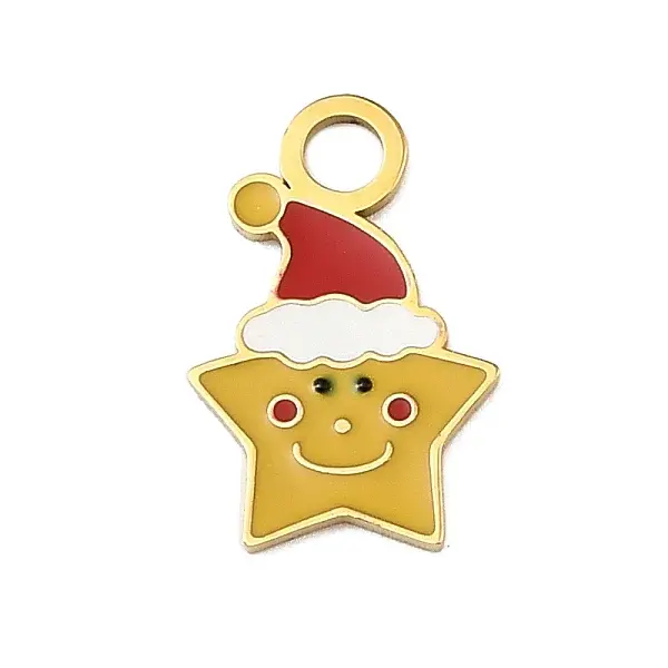 Christmas 304 Stainless Steel Enamel Charms