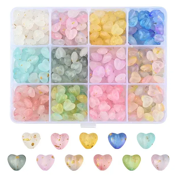 360Pcs 11 Colors Frosted Transparent Acrylic Beads