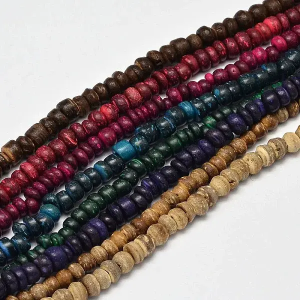 Natural Coconut Rondelle Bead Strands