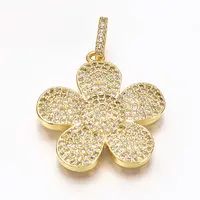 Brass Micro Pave Cubic Zirconia Pendants