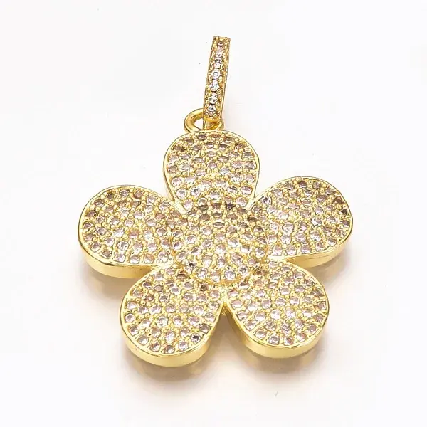Brass Micro Pave Cubic Zirconia Pendants