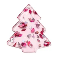 Christmas Tree Printed Opaque Acrylic Pendants
