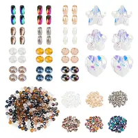 486Pcs 15 Style Electroplate & Transparent Glass Beads