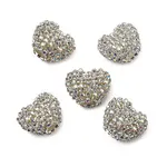 Sparkling Acrylic Heart Beads with Rhinestone Embellishment