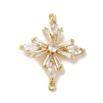 Brass Pave Clear Glass Rhinestone Connector Charms