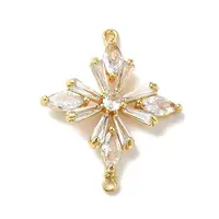 Brass Pave Clear Glass Rhinestone Connector Charms