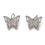 Brass Micro Pave Clear Cubic Zirconia Charms
