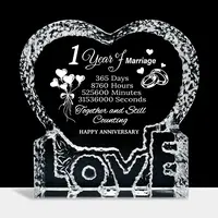 Heart with Word K9 Glass Figurines