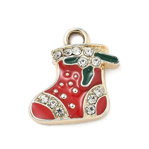 Christmas Themes Alloy Rhinestone Pendants