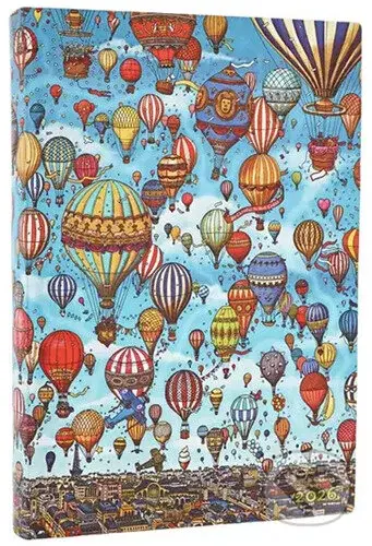 Paperblanks - denný diár Balloon Festival 2026 (flexi, midi, elastické zatváranie)