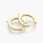 Brass Micro Pave Cubic Zirconia Huggie Hoop Earring Findings