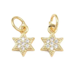 Brass Micro Pave Cubic Zirconia Pendants