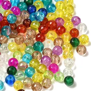 Transparent Crackle Glass Beads