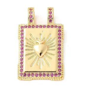 Brass Micro Pave Cubic Zirconia Pendants
