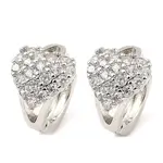 Brass Micro Pave Cubic Zirconia Hoop Earrings