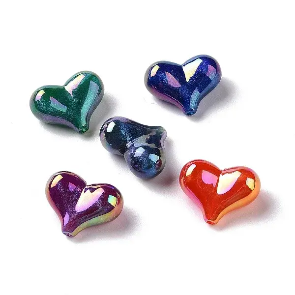 UV Plating Rainbow Iridescent Opaque Acrylic Beads