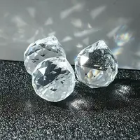 Clear Faceted Ball-Shaped Glass Pendants