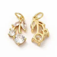 Rack Plating Brass Micro Pave Cubic Zirconia Charms