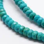 Faceted Rondelle Synthetic Turquoise Beads Strands