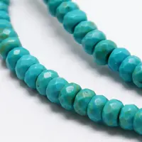 Faceted Rondelle Synthetic Turquoise Beads Strands