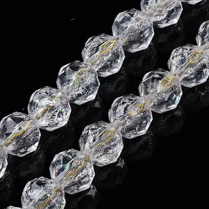 Transparent Crackle Glass Beads Strands