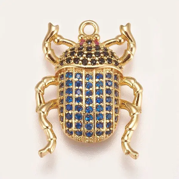 Brass Micro Pave Cubic Zirconia Pendants