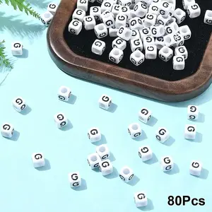 Acrylic Horizontal Hole Letter Beads