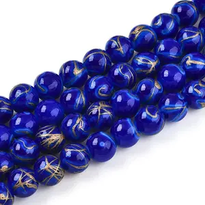 Baking Paint Glass Beads Strands