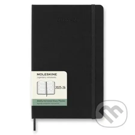 Moleskine – 18-mesačný týždenný horizontálny diár 2025/2026 - čierny