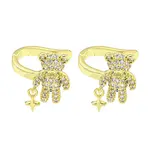 Brass Micro Pave Cubic Zirconia Cuff Earrings